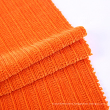 Good quality orange plain chenille rib fabric composition tela barata made in china